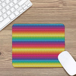 Rainbow Knitted Mexican Pattern Print Mouse Pad