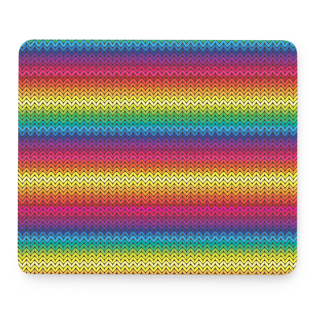 Rainbow Knitted Mexican Pattern Print Mouse Pad