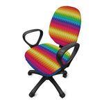 Rainbow Knitted Mexican Pattern Print Office Chair Cover