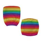 Rainbow Knitted Mexican Pattern Print Office Chair Cover