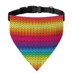 Rainbow Knitted Mexican Pattern Print Over The Collar Dog Bandana
