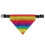 Rainbow Knitted Mexican Pattern Print Over The Collar Dog Bandana