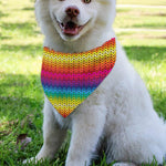 Rainbow Knitted Mexican Pattern Print Over The Collar Dog Bandana