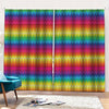 Rainbow Knitted Mexican Pattern Print Pencil Pleat Curtains