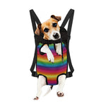 Rainbow Knitted Mexican Pattern Print Pet Carrier Backpack