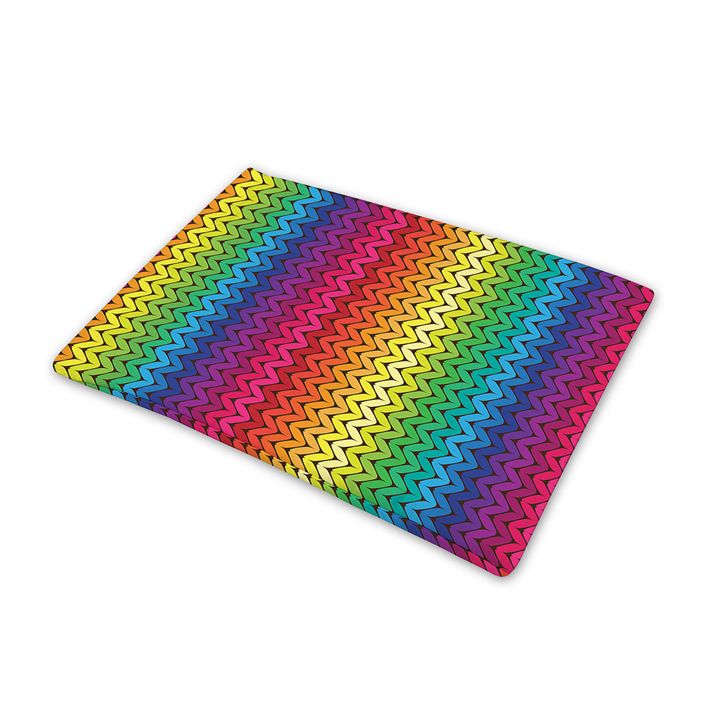 Rainbow Knitted Mexican Pattern Print Pet Cooling Mat Cover