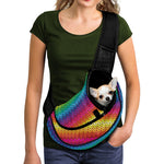 Rainbow Knitted Mexican Pattern Print Pet Sling Carrier