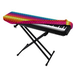 Rainbow Knitted Mexican Pattern Print Piano Keyboard Cover