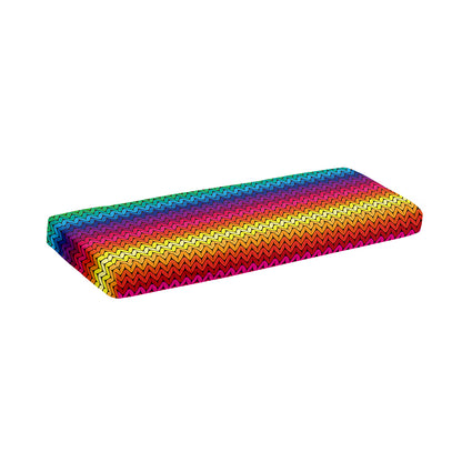 Rainbow Knitted Mexican Pattern Print Piano Keyboard Cover