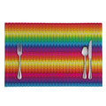 Rainbow Knitted Mexican Pattern Print Placemat