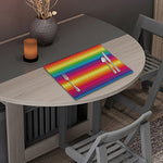 Rainbow Knitted Mexican Pattern Print Placemat