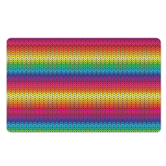 Rainbow Knitted Mexican Pattern Print Polyester Doormat