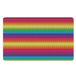 Rainbow Knitted Mexican Pattern Print Polyester Doormat