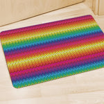 Rainbow Knitted Mexican Pattern Print Polyester Doormat