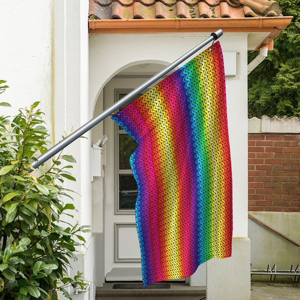 Rainbow Knitted Mexican Pattern Print Polyester Flag
