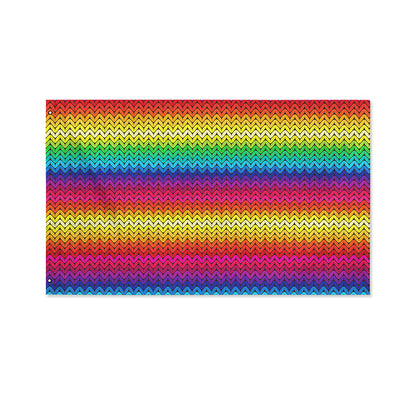 Rainbow Knitted Mexican Pattern Print Polyester Flag