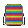 Rainbow Knitted Mexican Pattern Print Rectangular Crossbody Bag