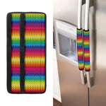 Rainbow Knitted Mexican Pattern Print Refrigerator Handle Covers