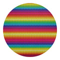 Rainbow Knitted Mexican Pattern Print Round Blanket