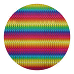Rainbow Knitted Mexican Pattern Print Round Blanket