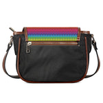 Rainbow Knitted Mexican Pattern Print Saddle Bag