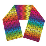 Rainbow Knitted Mexican Pattern Print Scarf