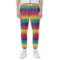 Rainbow Knitted Mexican Pattern Print Joggers