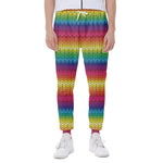 Rainbow Knitted Mexican Pattern Print Scuba Joggers
