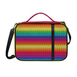 Rainbow Knitted Mexican Pattern Print Shoulder Strap Bible Bag