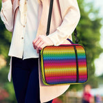 Rainbow Knitted Mexican Pattern Print Shoulder Strap Bible Bag
