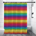 Rainbow Knitted Mexican Pattern Print Shower Curtain