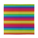 Rainbow Knitted Mexican Pattern Print Silk Bandana