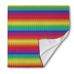 Rainbow Knitted Mexican Pattern Print Silk Bandana