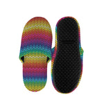 Rainbow Knitted Mexican Pattern Print Slippers