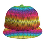 Rainbow Knitted Mexican Pattern Print Snapback Cap