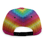 Rainbow Knitted Mexican Pattern Print Snapback Cap