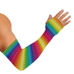 Rainbow Knitted Mexican Pattern Print Sun Protection Arm Sleeves