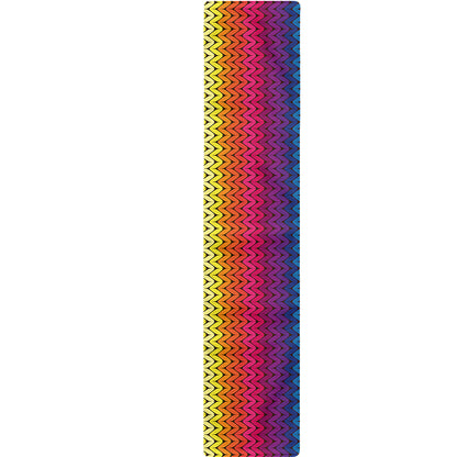 Rainbow Knitted Mexican Pattern Print Table Runner