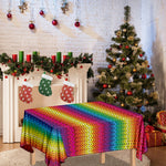 Rainbow Knitted Mexican Pattern Print Tablecloth