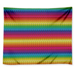 Rainbow Knitted Mexican Pattern Print Tapestry