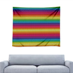 Rainbow Knitted Mexican Pattern Print Tapestry