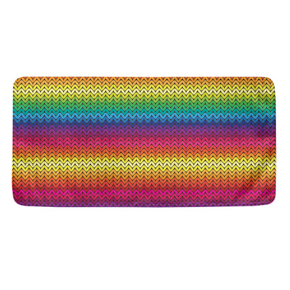 Rainbow Knitted Mexican Pattern Print Towel