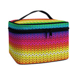 Rainbow Knitted Mexican Pattern Print Travel Makeup Bag