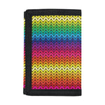 Rainbow Knitted Mexican Pattern Print Trifold Wallet