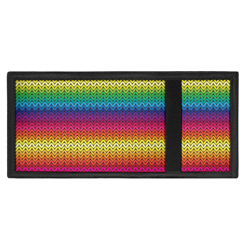 Rainbow Knitted Mexican Pattern Print Trifold Wallet