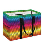Rainbow Knitted Mexican Pattern Print Utility Tote Bag
