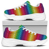 Rainbow Knitted Mexican Pattern Print White Chunky Shoes