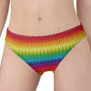 Rainbow Knitted Mexican Pattern Print Women's Panties