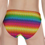 Rainbow Knitted Mexican Pattern Print Women's Panties