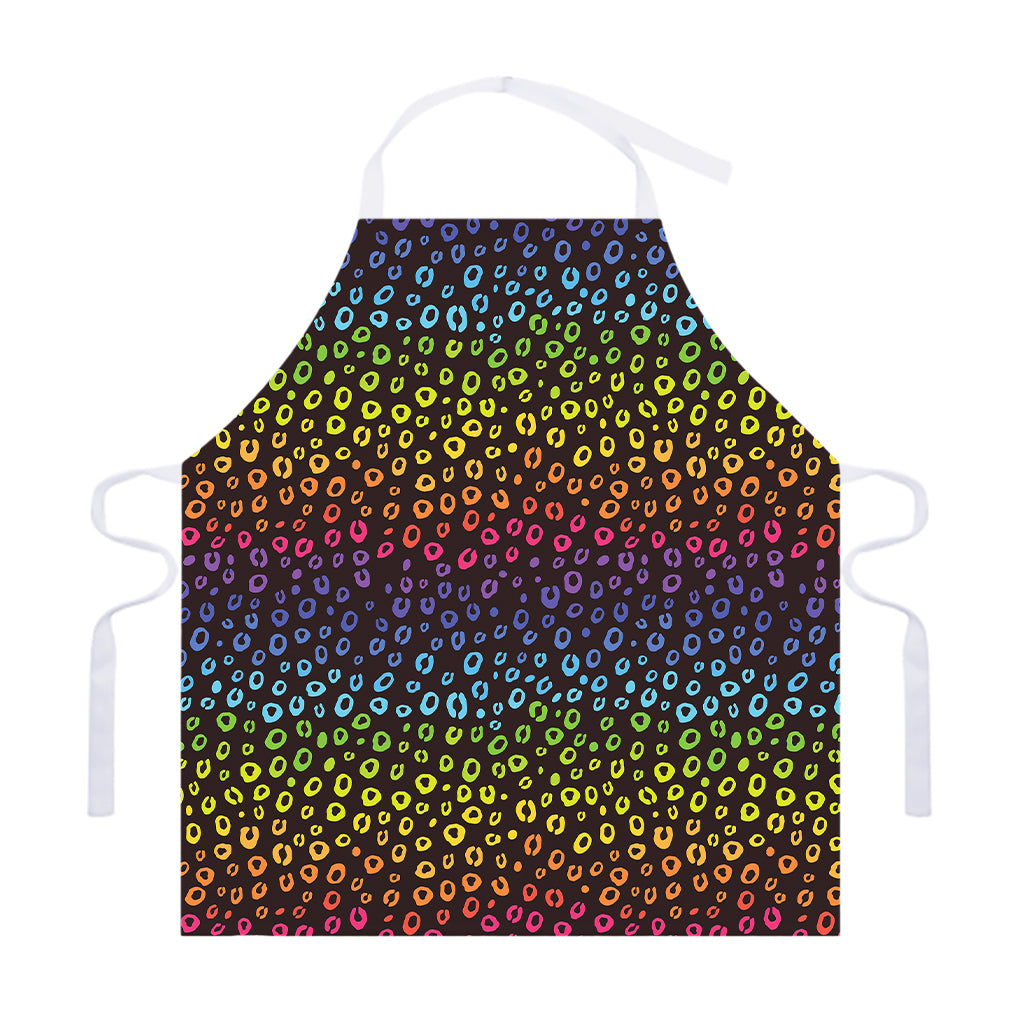 Rainbow Leopard Pattern Print Adjustable Apron